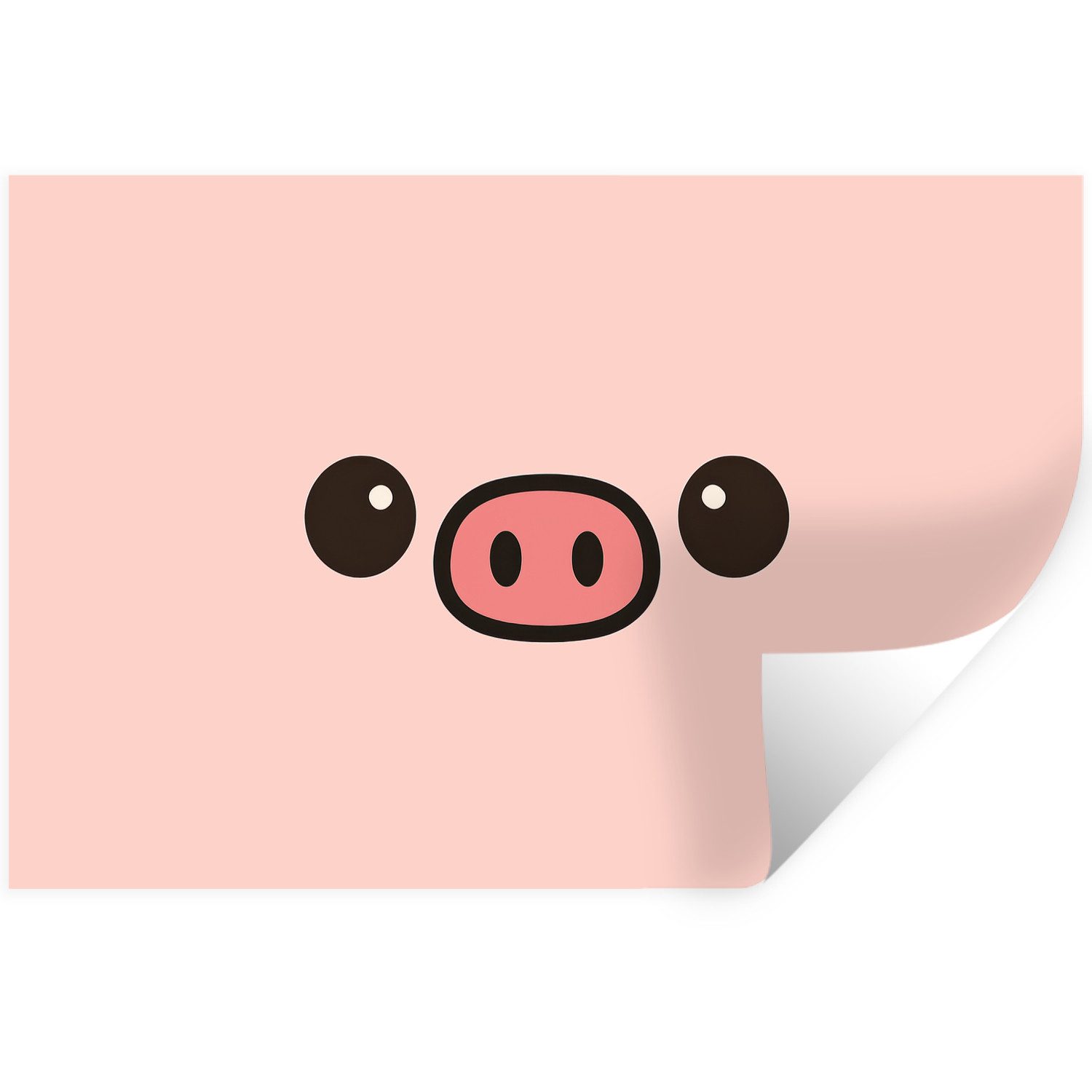 MuchoWow Wandsticker Schwein - Rosa - Minimalistisch (1 St), Wanddeko, Aufkleber, Wandtattoo, 120x80 cm