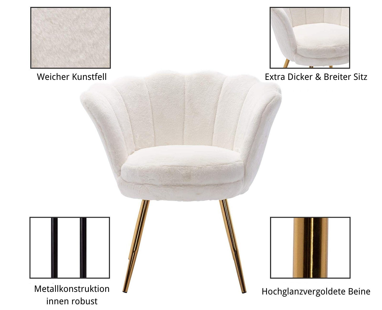 WAHSON OFFICE CHAIRS Loungesessel Sessel Weicher Samt Armlehnstuhl – Bild 4 von 5