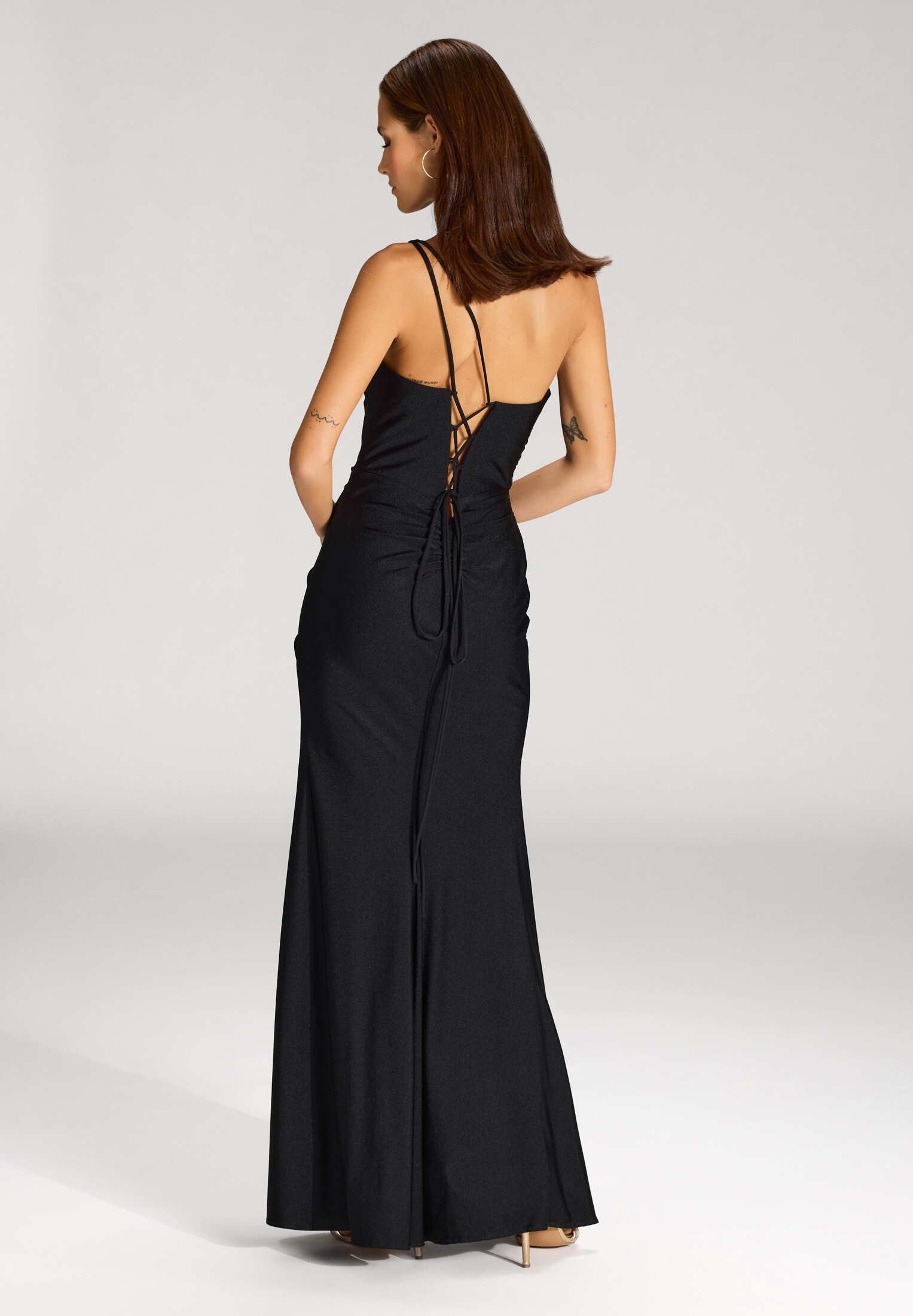 Hey Kyla Abendkleid - One-Shoulder-Kleid mit Cut-Out und Beinschlitz Figurb günstig online kaufen