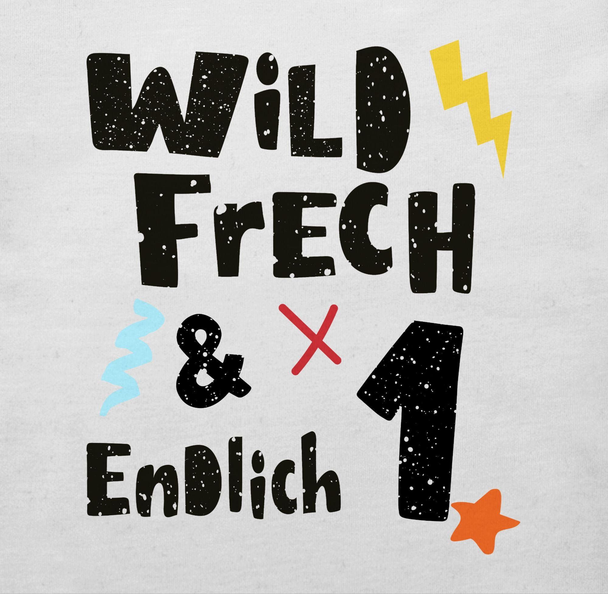 1. und Weiß Geburtstag ein Shirtracer endlich 3 T-Shirt 1 Jahr Wunderbar - Wild frech