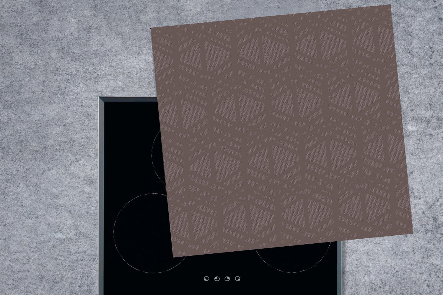 Ceranfeldabdeckung, Lila, Herdblende-/Abdeckplatte - (1 Linie Muster tlg), 78x78 cm, MuchoWow für Vinyl, Arbeitsplatte küche -