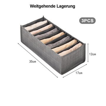 Rnemitery Aufbewahrungsdose Kleiderschrank Organizer 3 Stück - 7 Fächern Kleideraufbewahrungsbox