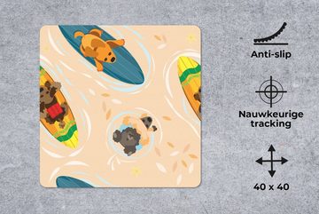 MuchoWow Gaming Mauspad Hunde - Surfen - Muster (1-St), Mousepad mit Rutschfester Unterseite, Gaming, 40x40 cm, XXL, Großes