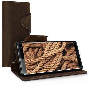 kalibri Handyhülle Hülle für Sony Xperia XZ3, Leder Schutzhülle - Handy Wallet Case Cover - Anker Vintage Design