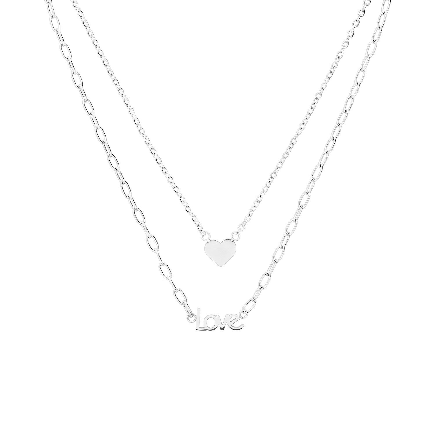 LUCARDI Ketten-Set Halskette - Stahl - Silber - Damen
