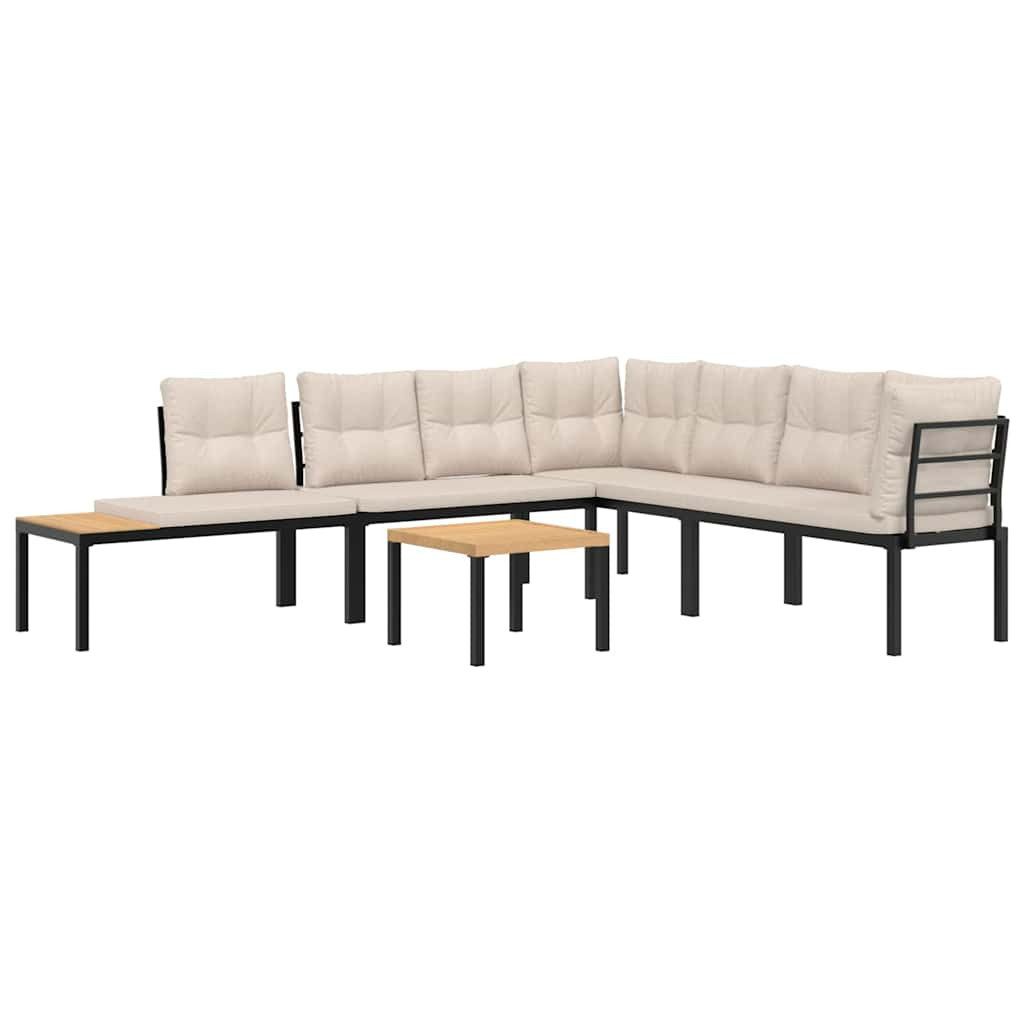 vidaXL Gartenlounge-Set Gartenbank-Set 5-tlg. Schwarz Pulverbeschichteter günstig online kaufen