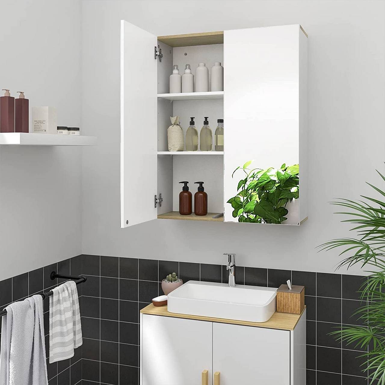 EUGAD Spiegelschrank (1-St) mit Doppeltür, 60x75x20cm, günstig online kaufen