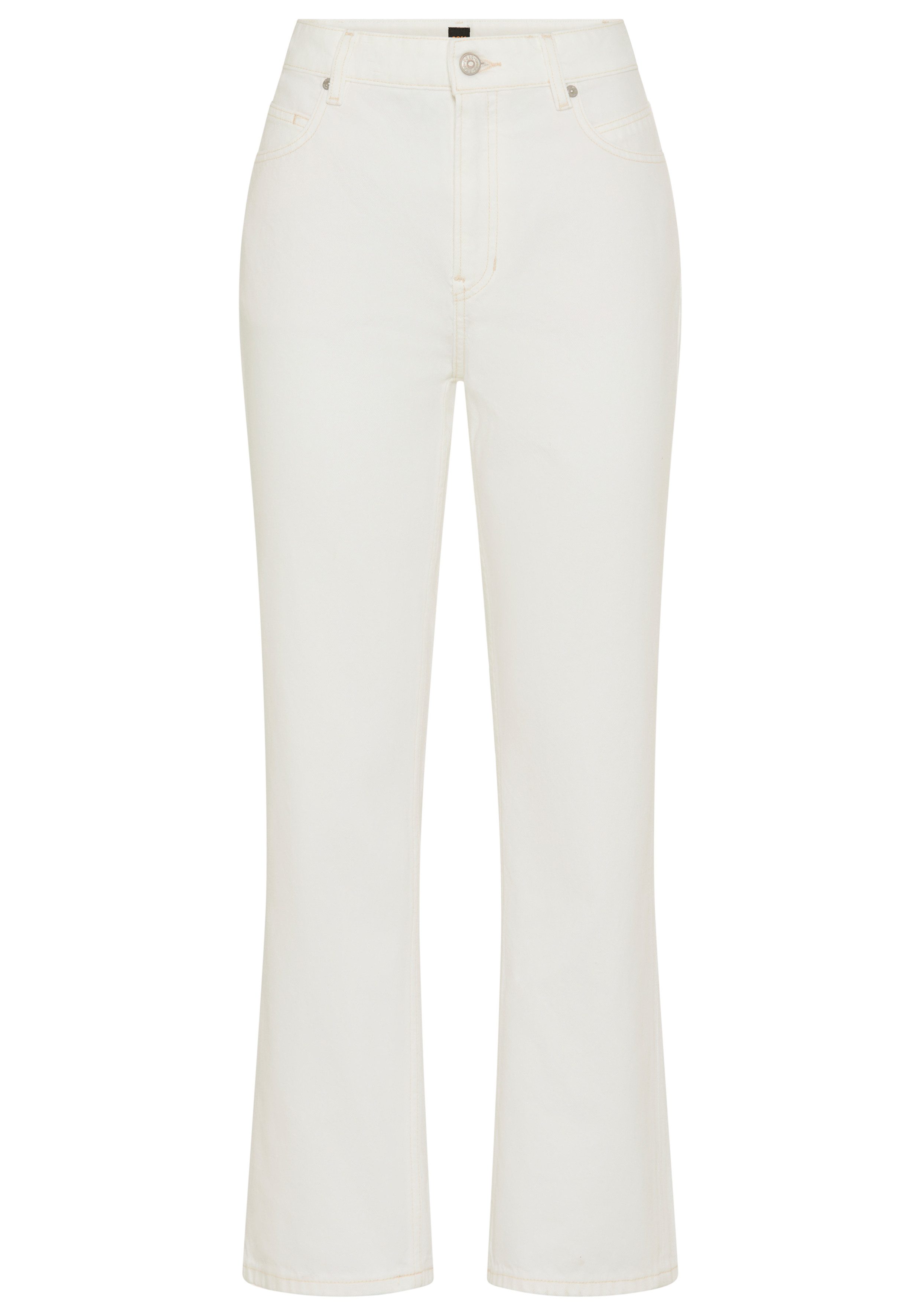 BOSS ORANGE Straight-Jeans ADA CROP HR Premium Damenmode in cropped Länge, High Waist