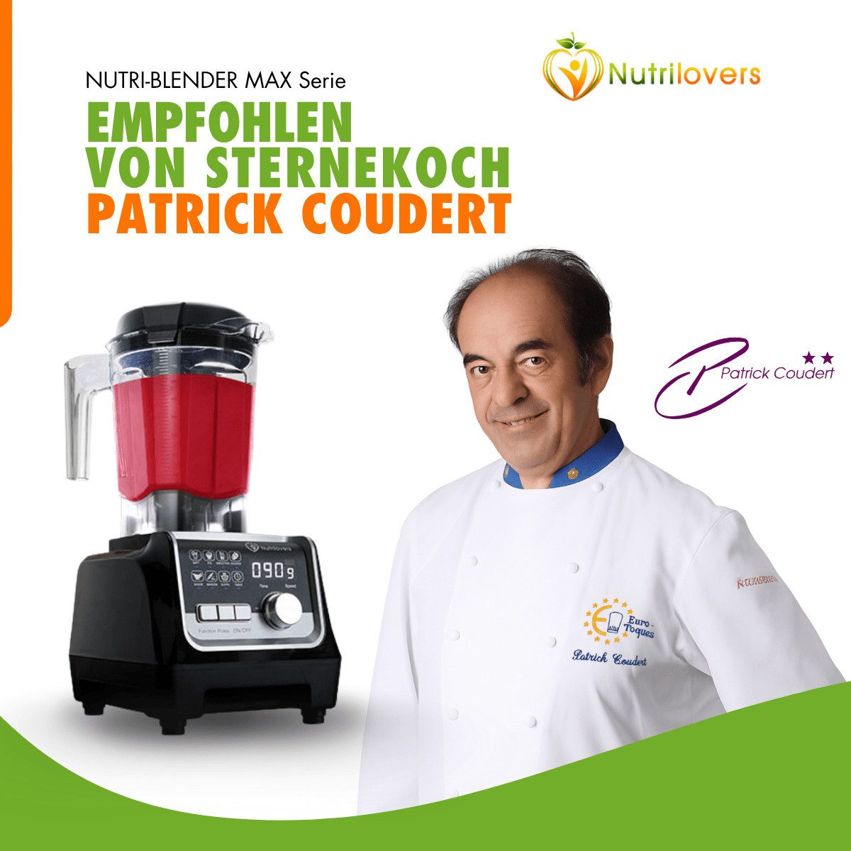 Nutrilovers Standmixer Profi Standmixer - Hochleistungsmixer 2000W - Smoothie Maker - 2L, 2000 W