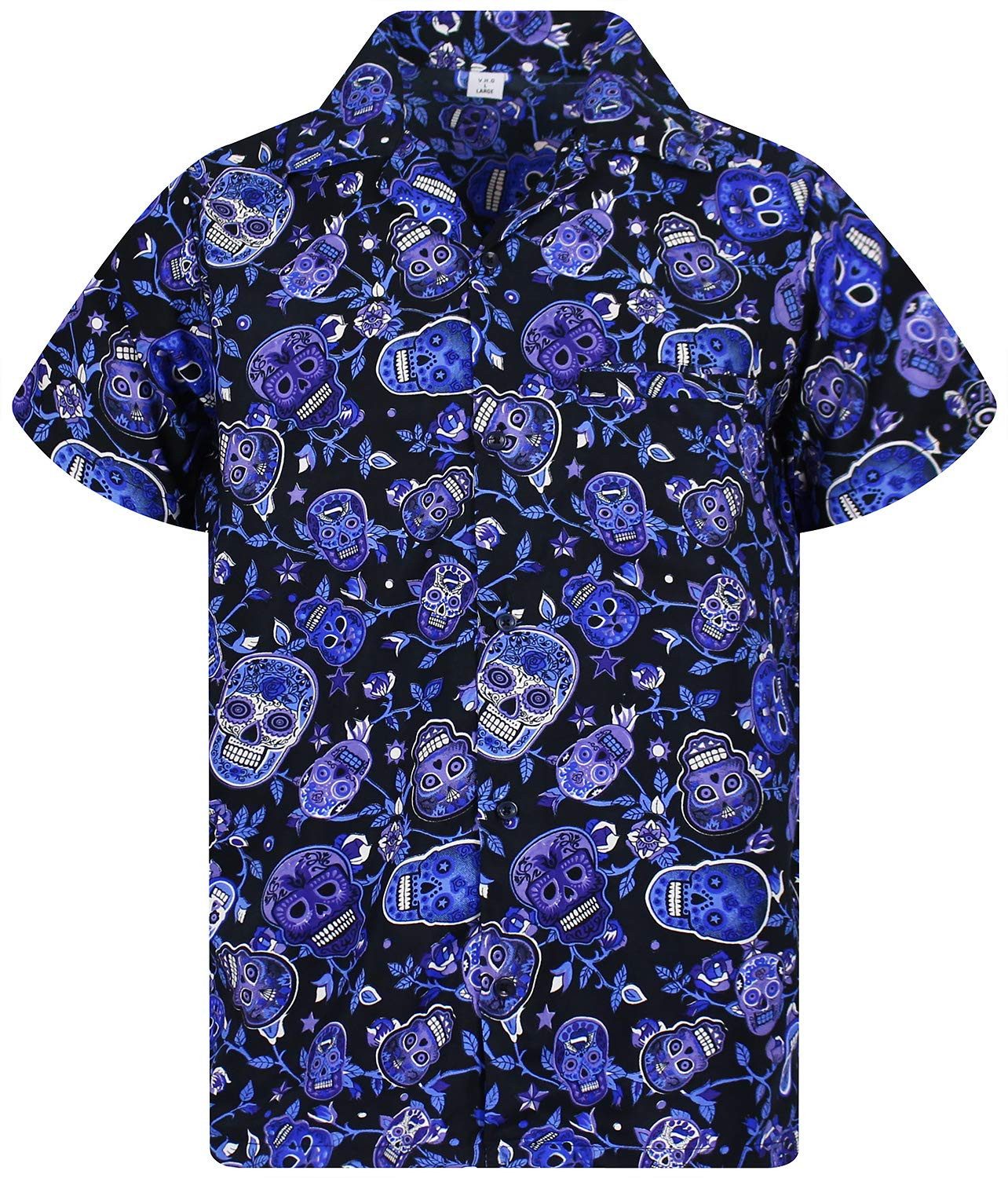 King Kameha Hawaiihemd Skull Funky Hawaii-Hemd Herren Kurzarm Front-Tasche günstig online kaufen