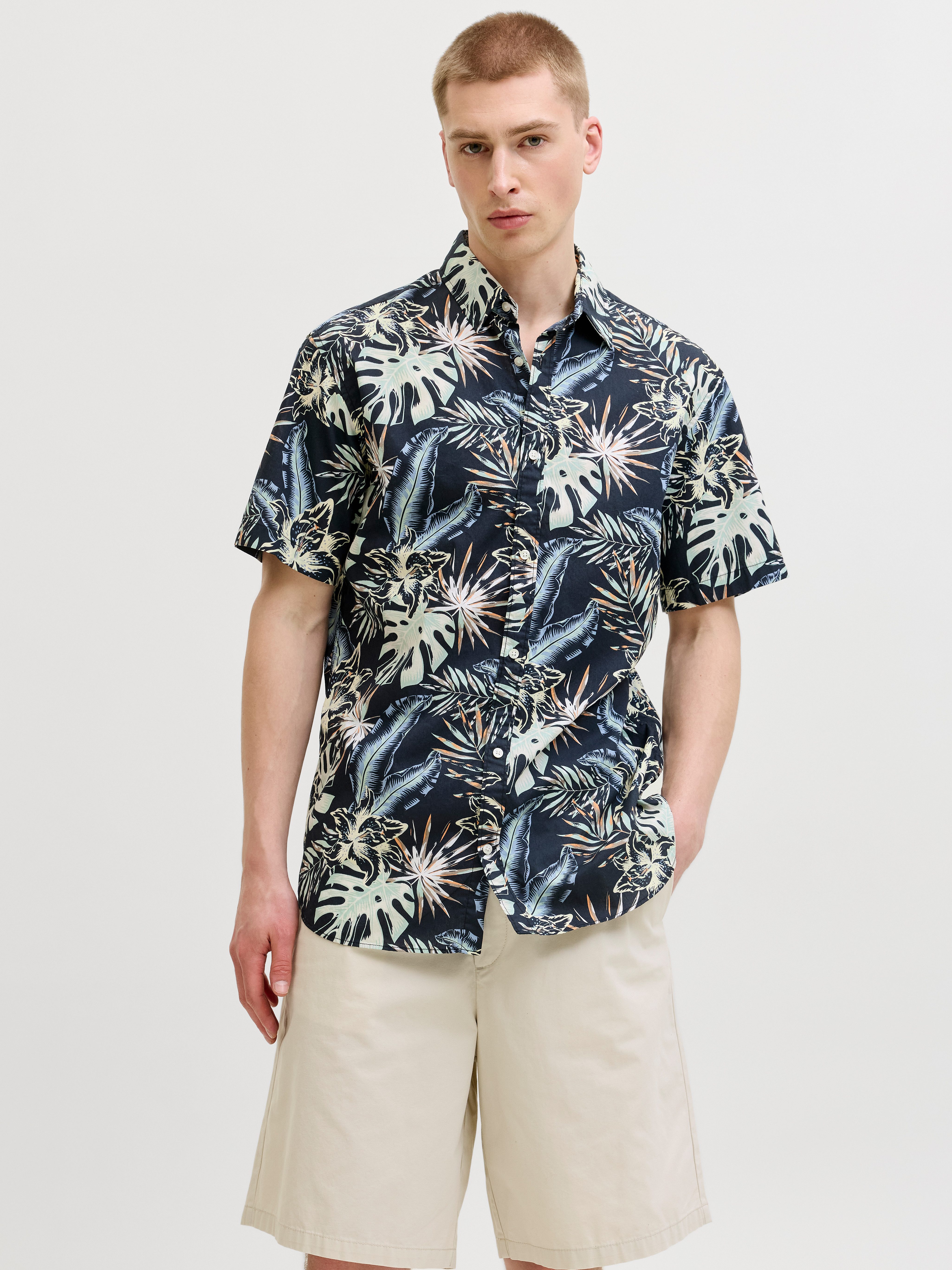Jack & Jones Kurzarmhemd JJHONOLULU AOP SHIRT SS günstig online kaufen