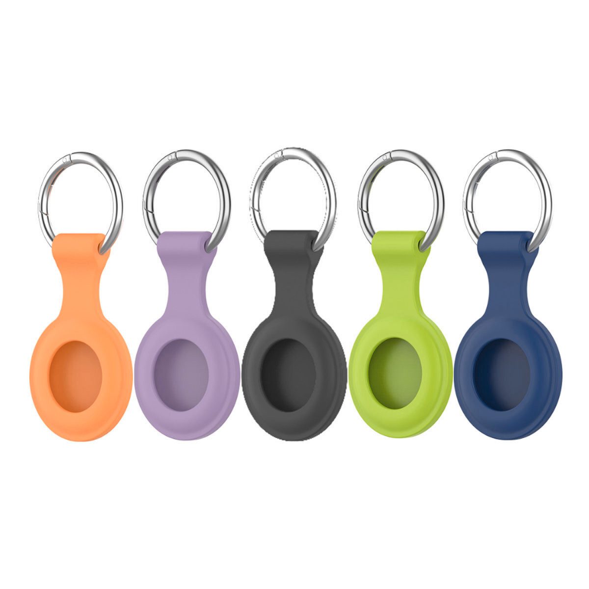 4smarts Schlüsselanhänger Set Silicone Case für Apple AirTag (Set, bestehend aus 5 Silikon Schlüsselanhängern), integrierter Schlüsselring