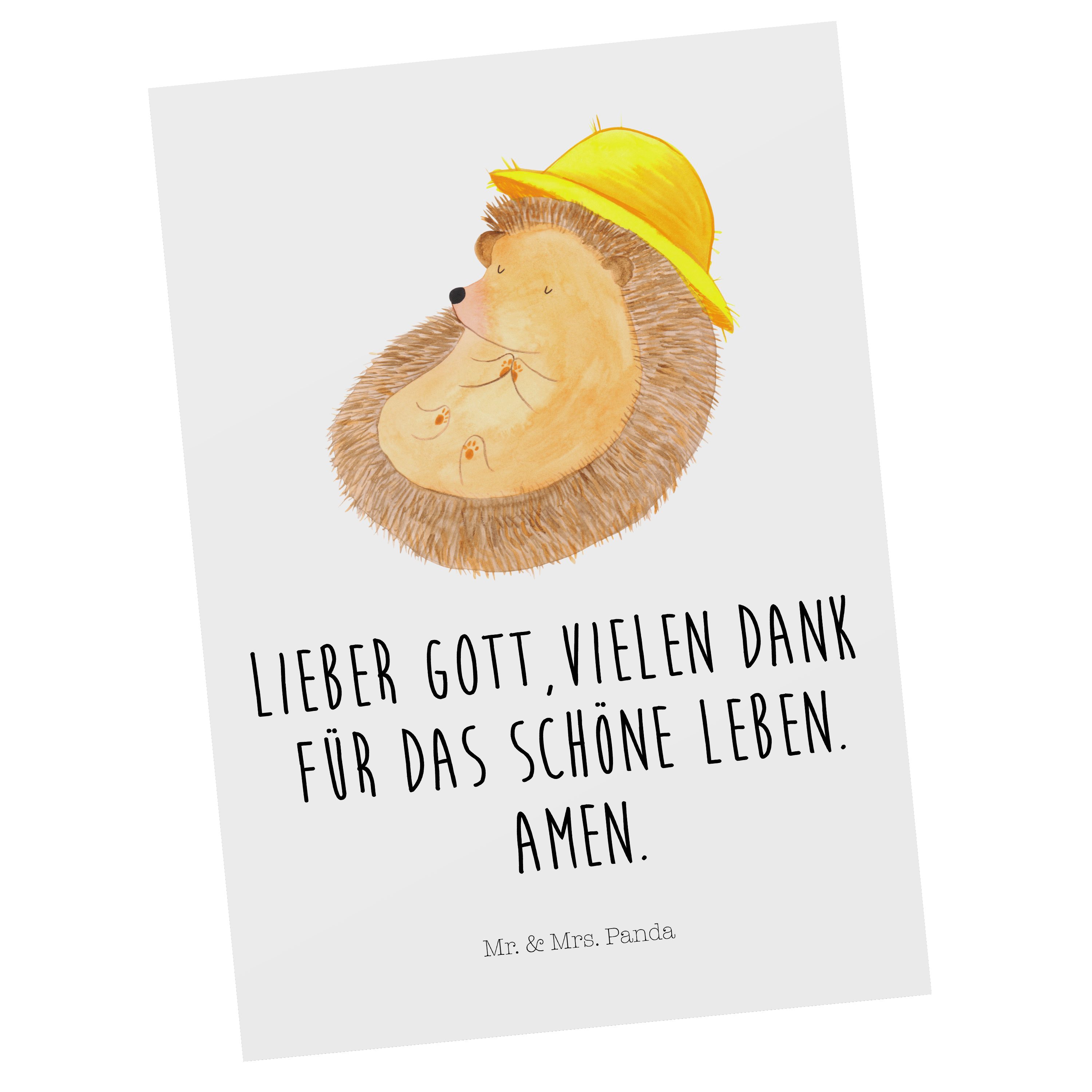Mr. & Mrs. Panda Postkarte »Igel betet Gelb Pastell Geschenk