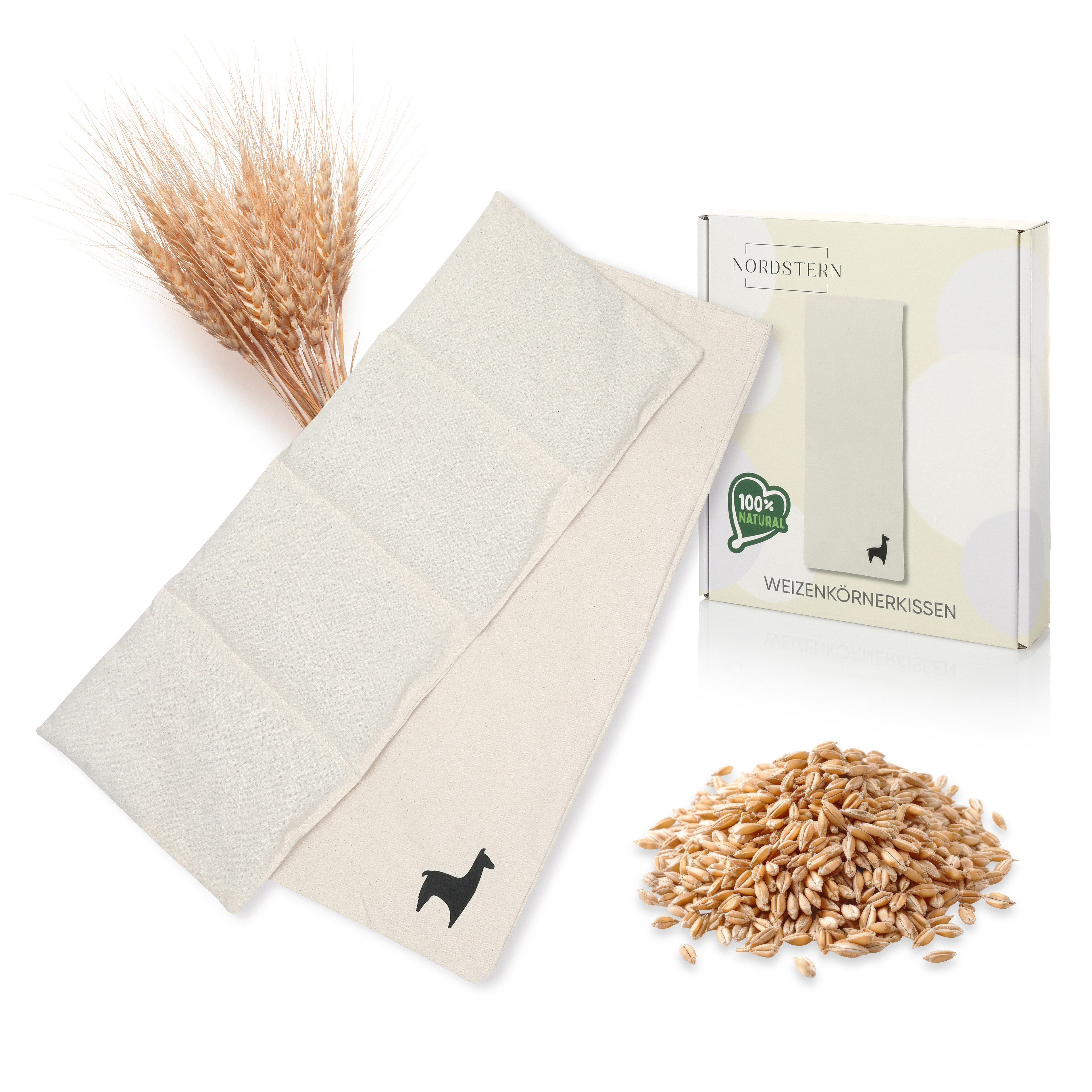 Nordstern Грелки Weizenkörnerkissen 20 x 53 cm, (Mikrowellengeeignetes Грелки), gegen Verspannungen als Geschenk für Frauen und Männer