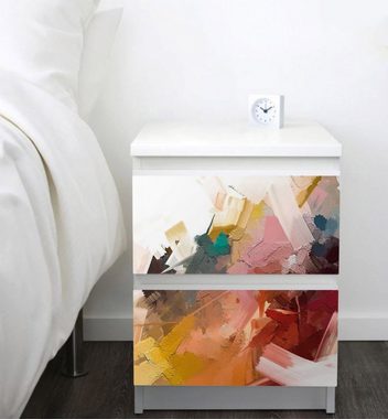 MyMaxxi Möbelfolie Kommodenaufkleber Malm Gemälde mit bunten Pinselstrichen