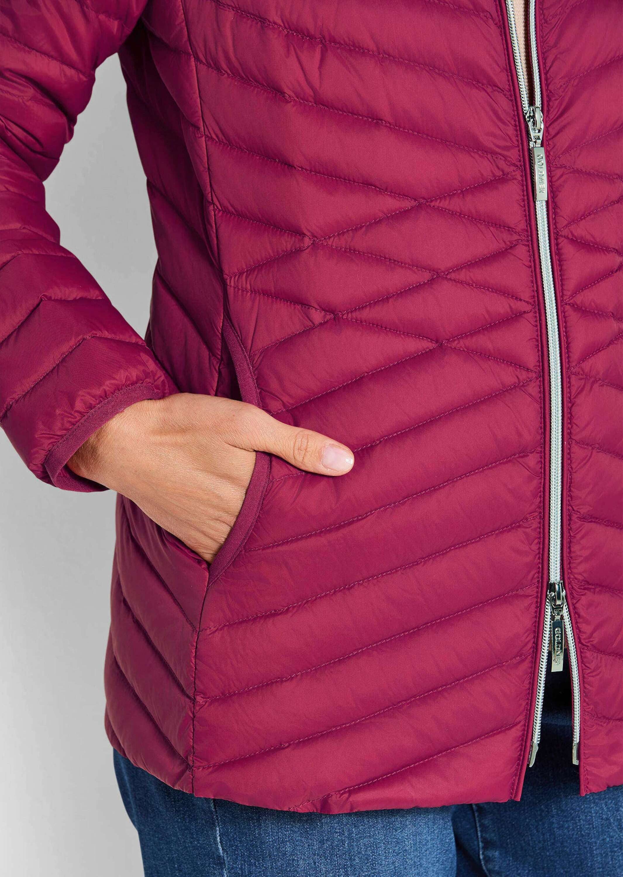 GOLDNER Steppjacke Kurzgröße: Herbstjacke mit Daunen, Stehkragen Verlängerte Jacke in femininer Steppung mit Reißverschluss