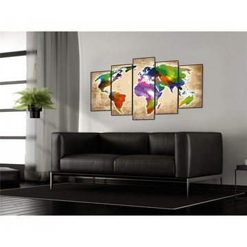 Schipper Malen nach Zahlen Colorful World, 132 x 72 cm, Polyptychon, Weltkarte für Erwachsene