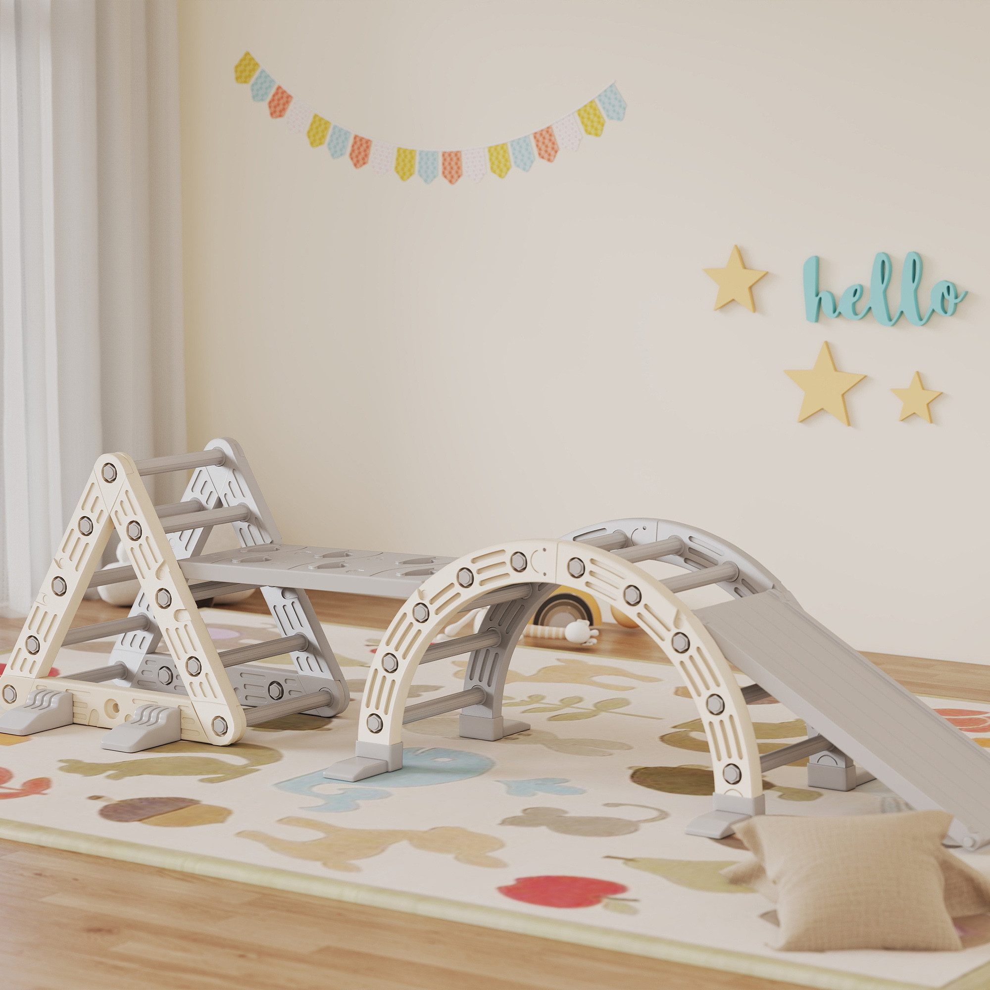 AIYAPLAY Klettergerüst mit Rutsche, (Kletterdreieck, 1-St., günstig online kaufen