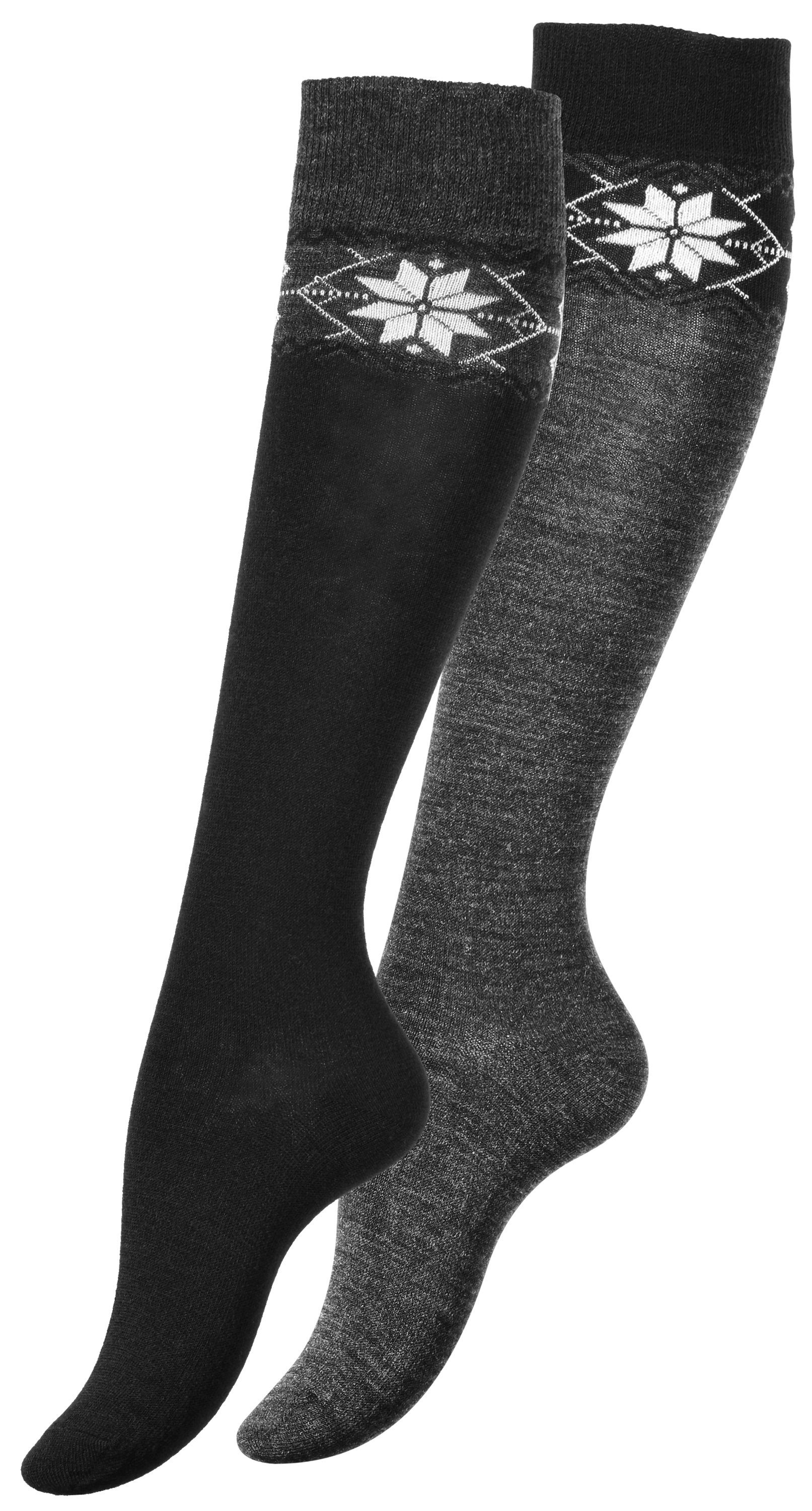 Yenita® Гольфы (2-Paar) Weicher und warmer Materialmix