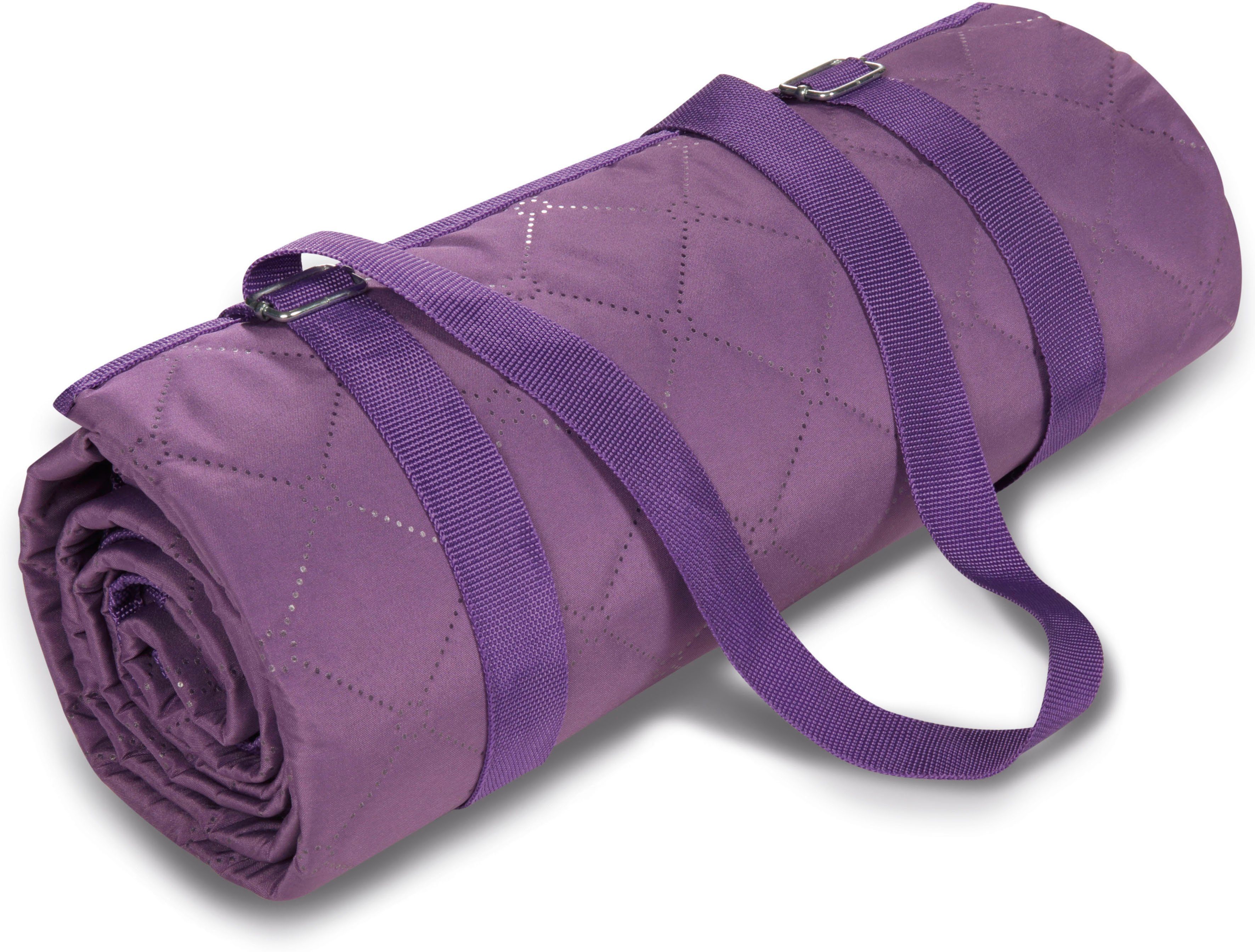 Biederlack, Picknickdecke violet Ultrasonic, Tragegurt mit