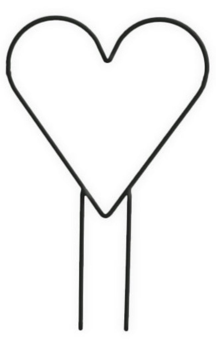 finehomegarden Gartenstecker Metall Herz Gartenstecker – 30 × H31 cm – Stablänge 15,5 cm schwarz (2-St) Deko Herz aus Metall für Garten & Blumentöpfe – Bild 4 von 4