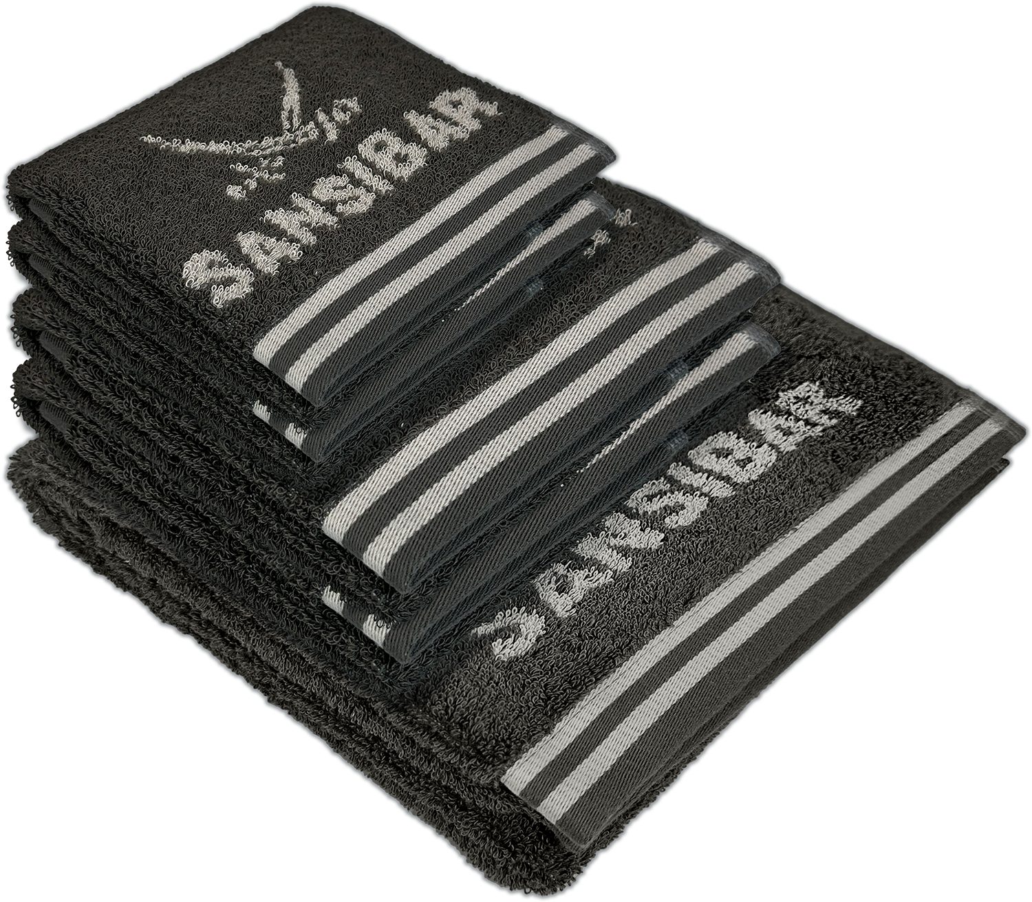 Sansibar Handtuch Set Sansibar Frottier-Serie Doubleface Set Nr. 2, (5-St), mit hochwertig gewebtem Sansibar Logo, in Doubleface-Optik