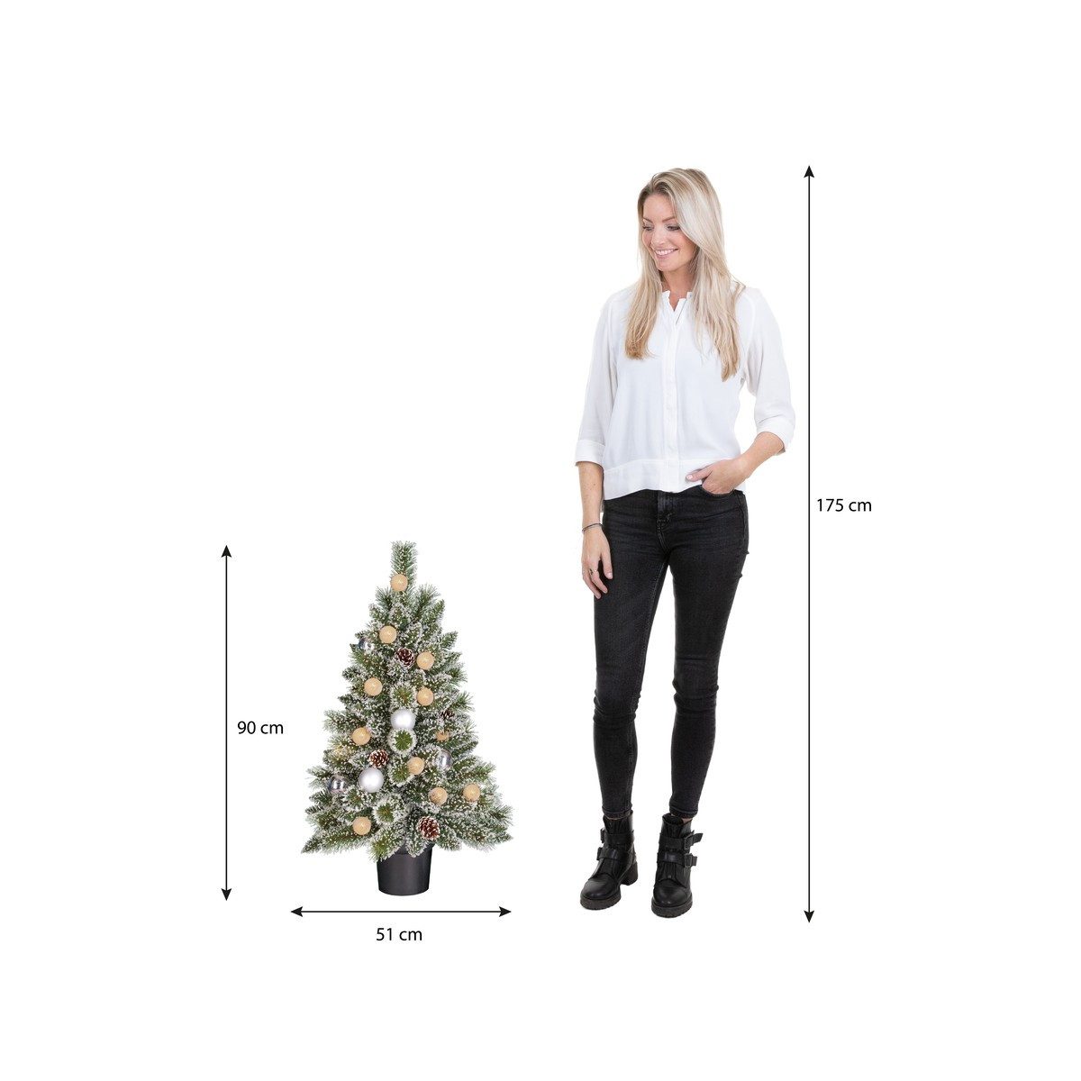 Black Box Trees Künstlicher Weihnachtsbaum Black Box Trees Kaprun Weihnachtsbaum Potted gruen frosted silber warm