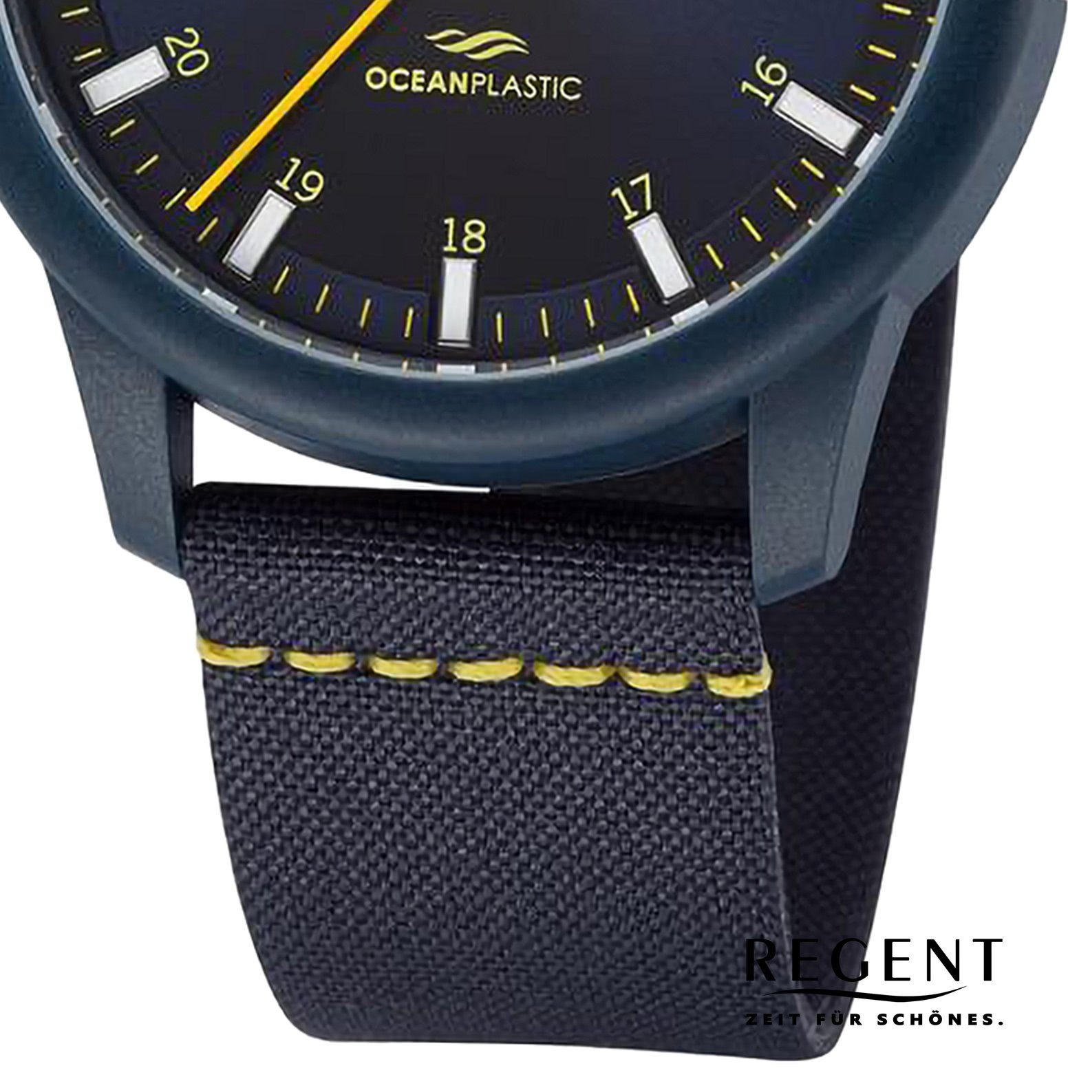 Regent Quarzuhr Regent Herren Armbanduhr Analog, (Analoguhr), Herren Armbanduhr rund, extra groß (ca. 40mm), Nylonarmband