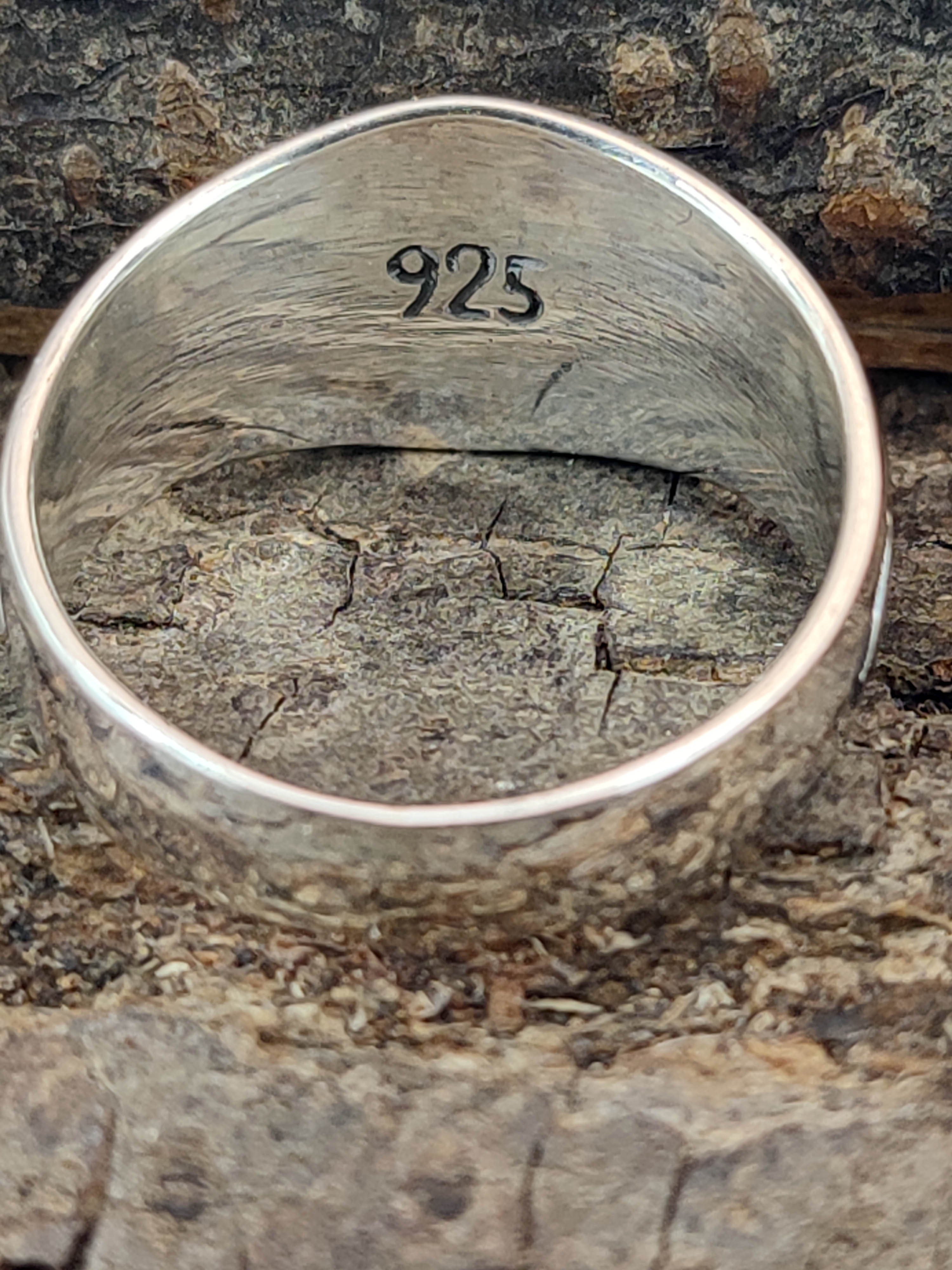 Gr. Leather of 925 Kiss Silberring keltische Fingerring Dreier Ring 52-74 Triskele Spirale