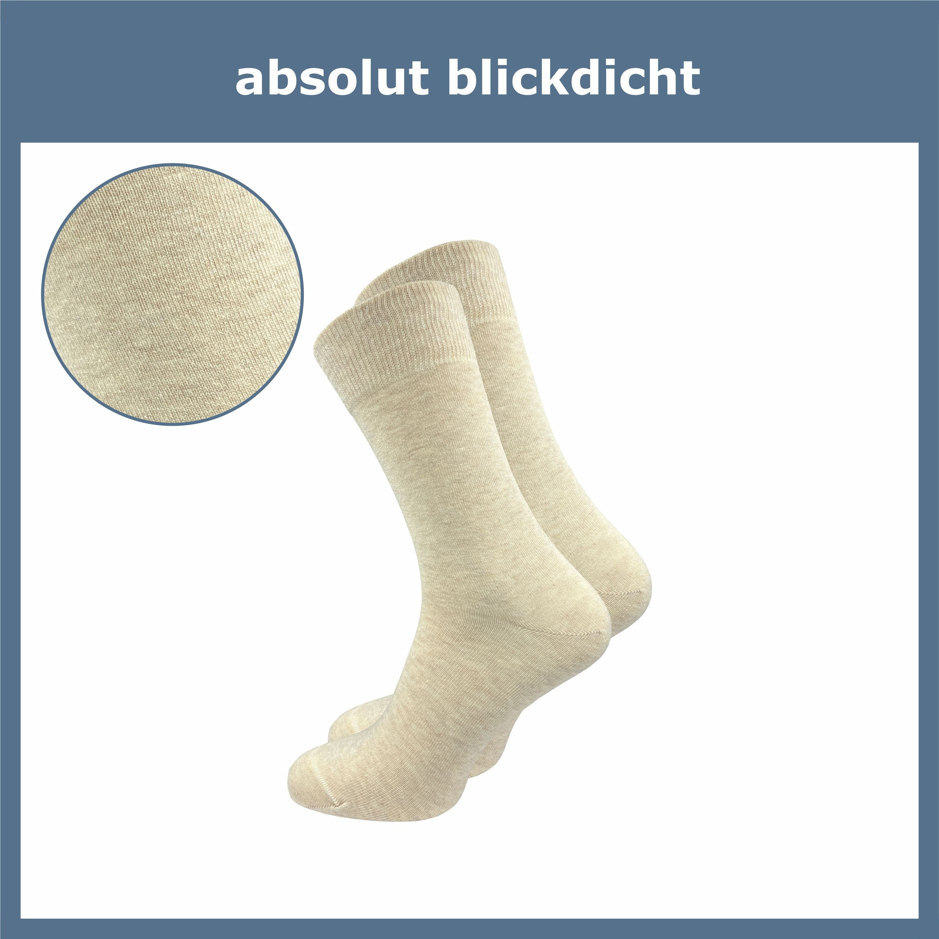 bequem & Herren und blau Damen beige weich weiteren doppelt Baumwolle aus (10 bunt, - ca·wa·so gekämmter schwarz, für & grau, Paar) in Socken Socken Farben -
