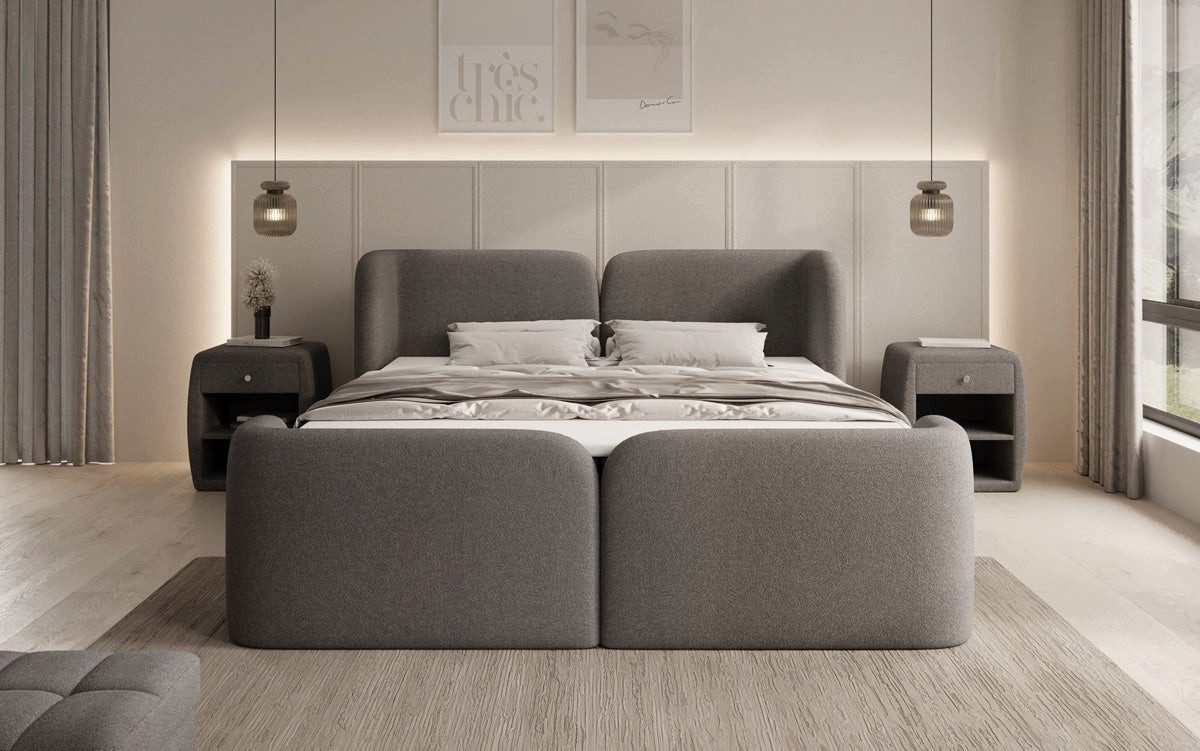 Luxusbetten24 Boxspringbett Riva in Bouclé mit günstig online kaufen