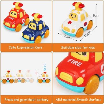LENBEST Spielzeug-Auto Niedlich Kinder Spielzeugauto -Feuerwehrauto,Rettungswagen,Polizeiauto, (3-tlg), Lernspielzeug Geschenk für Jungen Mädchen