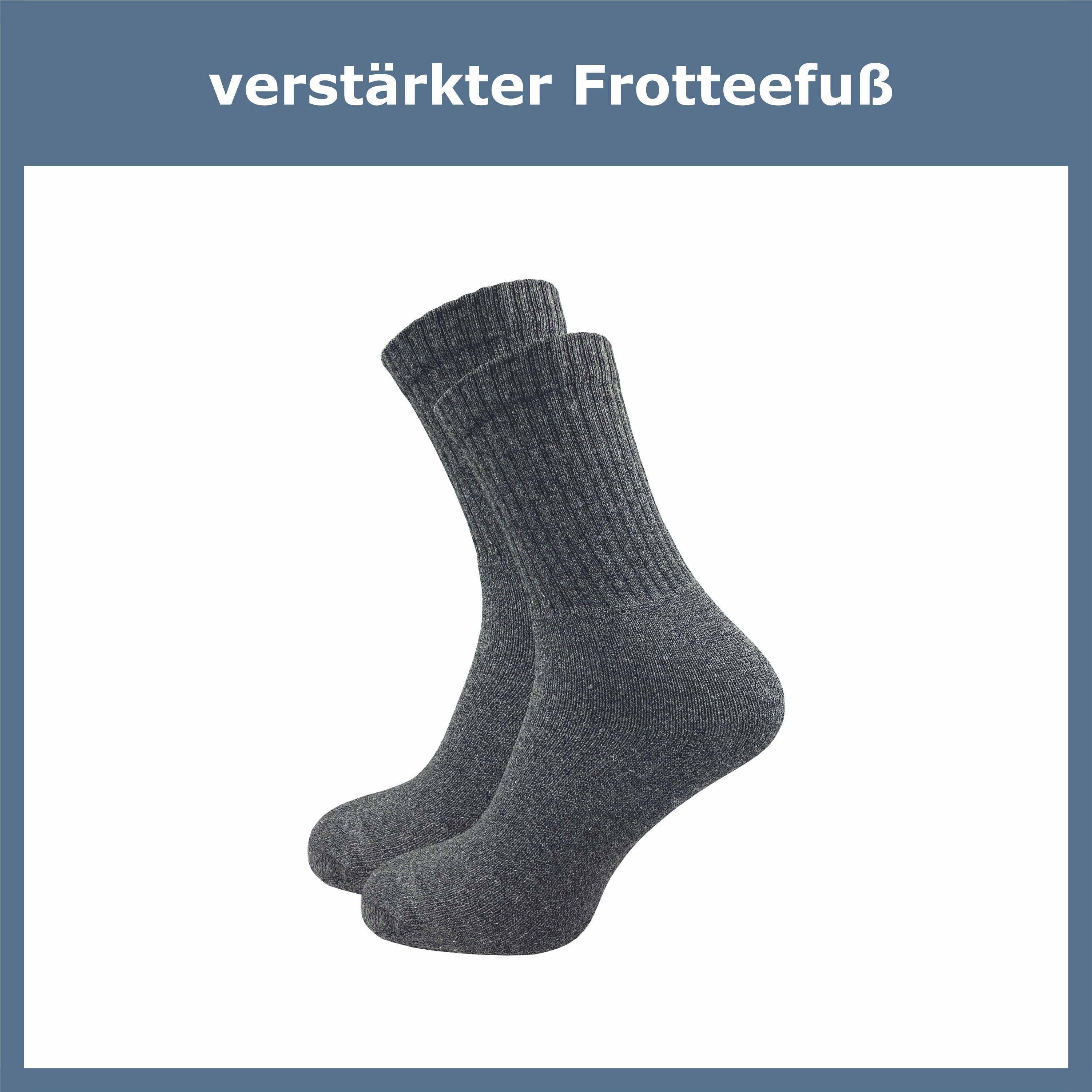 GAWILO Freizeitsocken strapazierfähiger aus Army für z.B. Paar) mit Grau Outdoor oder Rippschaft (10 Aktivitäten Jagd, Wandern Baumwolle