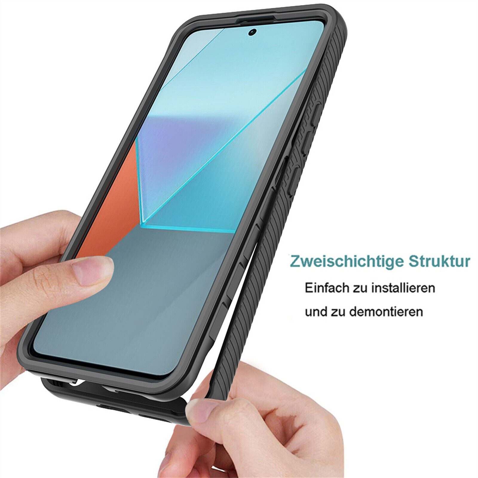 betterfon Handyhülle für Xiaomi Redmi Note 13 Pro 5G TPU Case mit 360° Rundumschutz, 360 Grad Hülle mit Displayschutz und Fingerprint