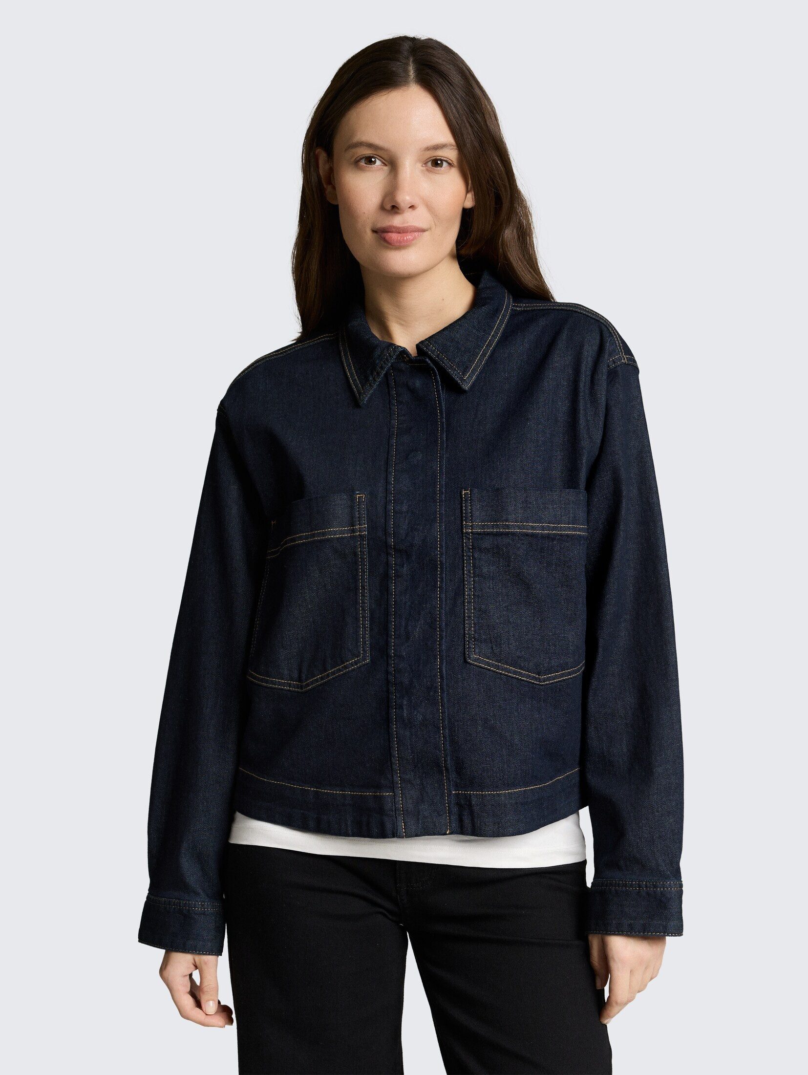 TOM TAILOR Jackenblazer Blazer Oversize Jeansjacke mit Brusttaschen günstig online kaufen