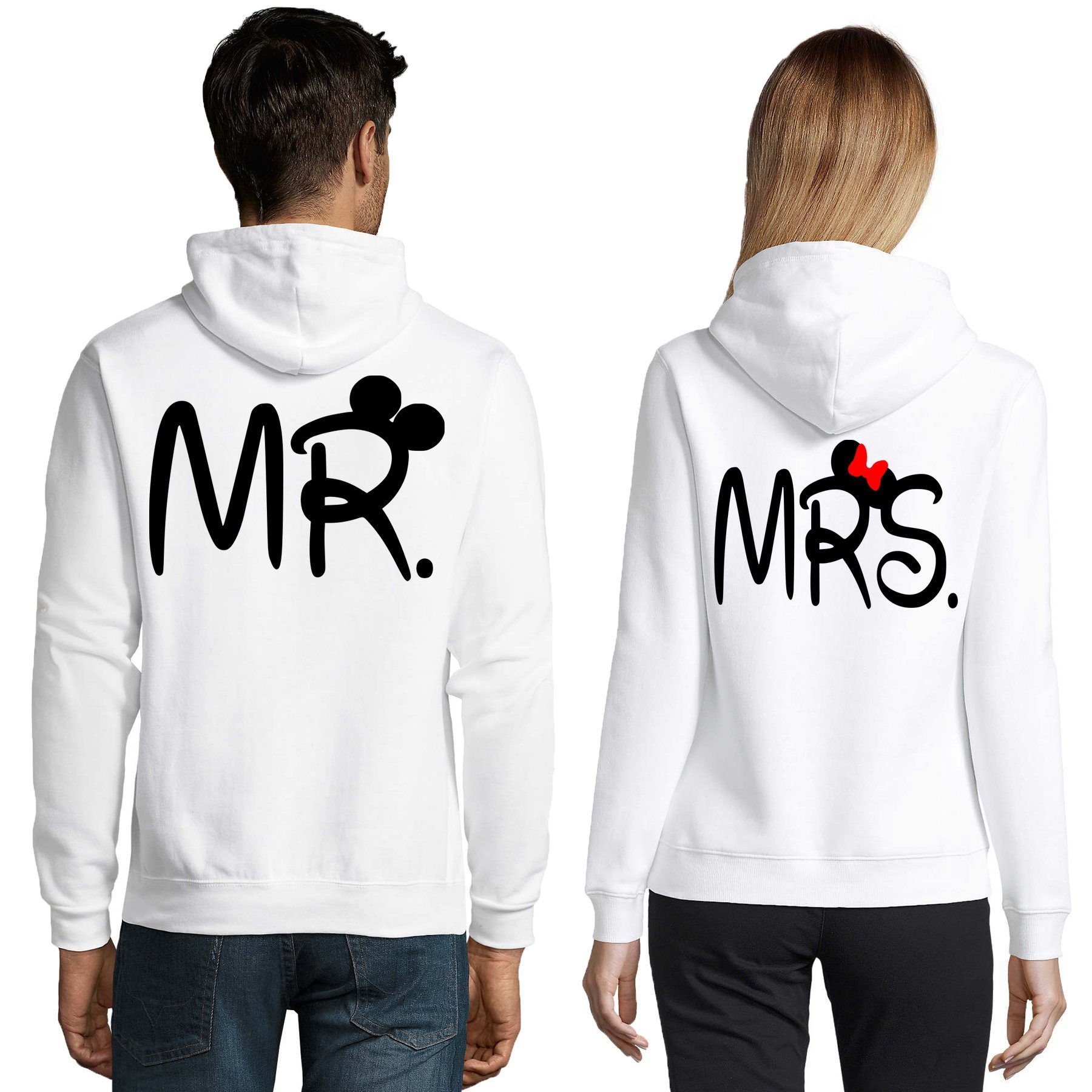 Blondie & Brownie Hoodie Unisex Pullover Mr. Mrs. Mickey Minnie Paar Pärchen Friends Mit Kapuze, Kängurutasche