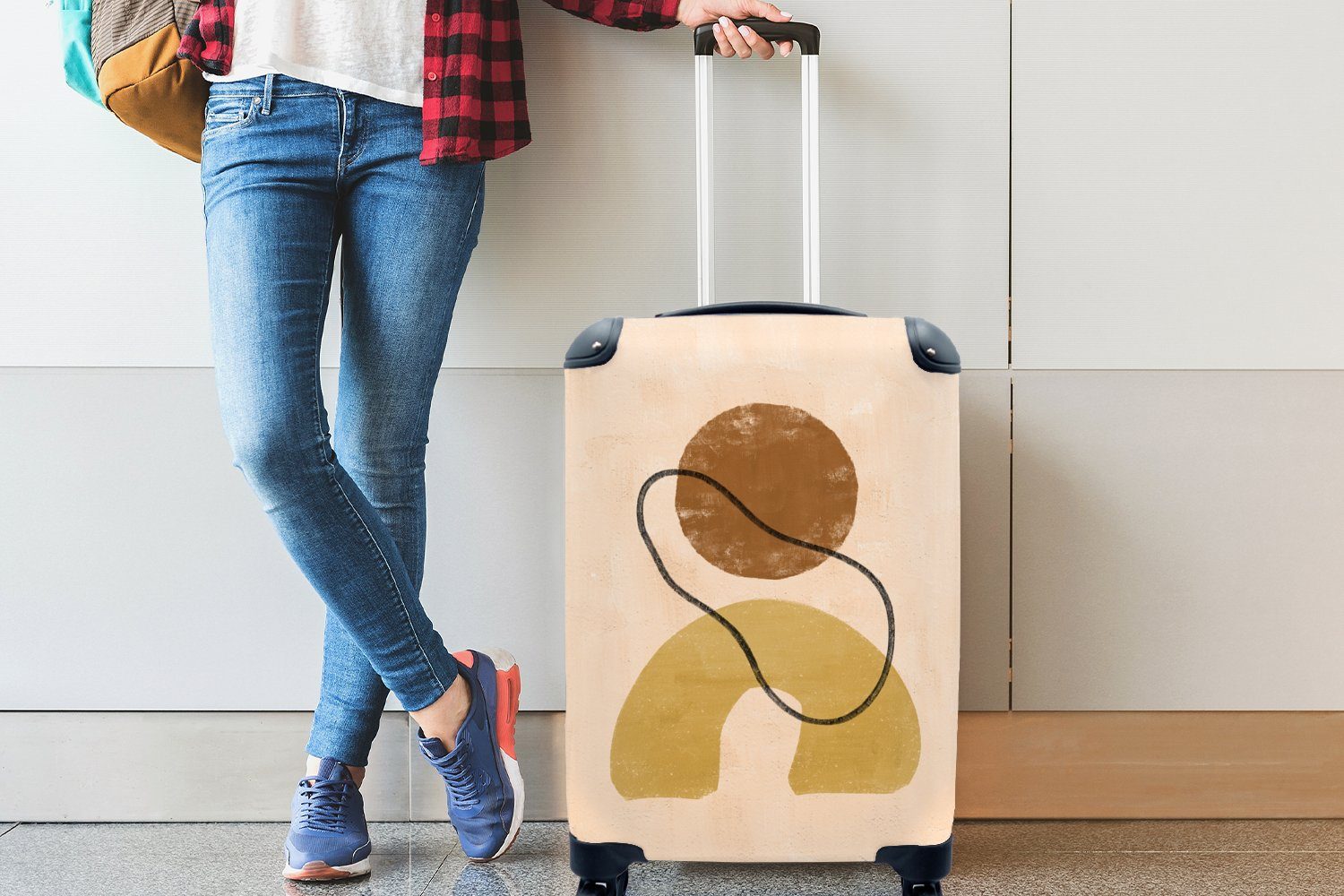 Handgepäckkoffer Reisekoffer Pastell, Abstrakt für Trolley, mit rollen, Handgepäck 4 Reisetasche Ferien, - - Rollen, MuchoWow Bohème