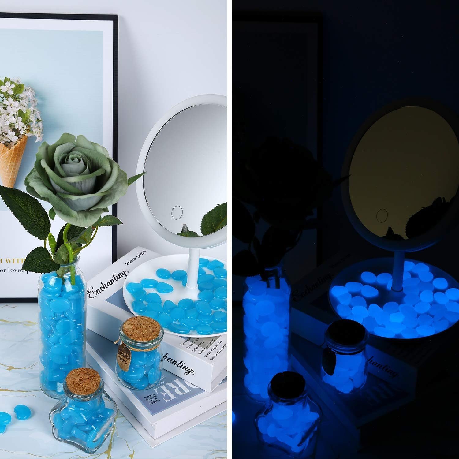 XDeer Dekosteine Leuchtsteine Kieselsteine Fluoreszierende Steine,Nachtleuc günstig online kaufen
