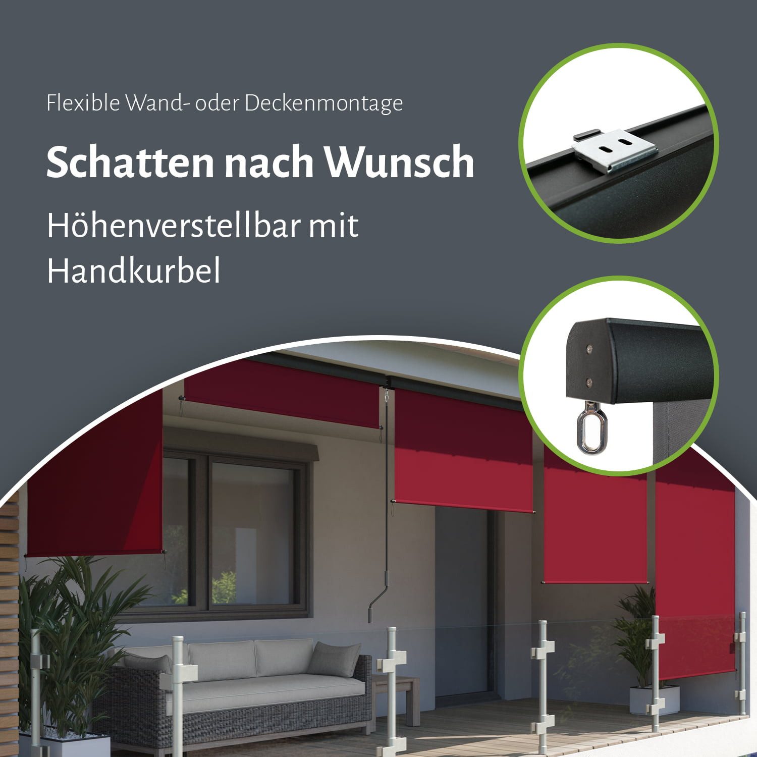 empasa Senkrechtmarkise "MASTER" in verschiedenen Farben und Größen – Bild 2 von 5