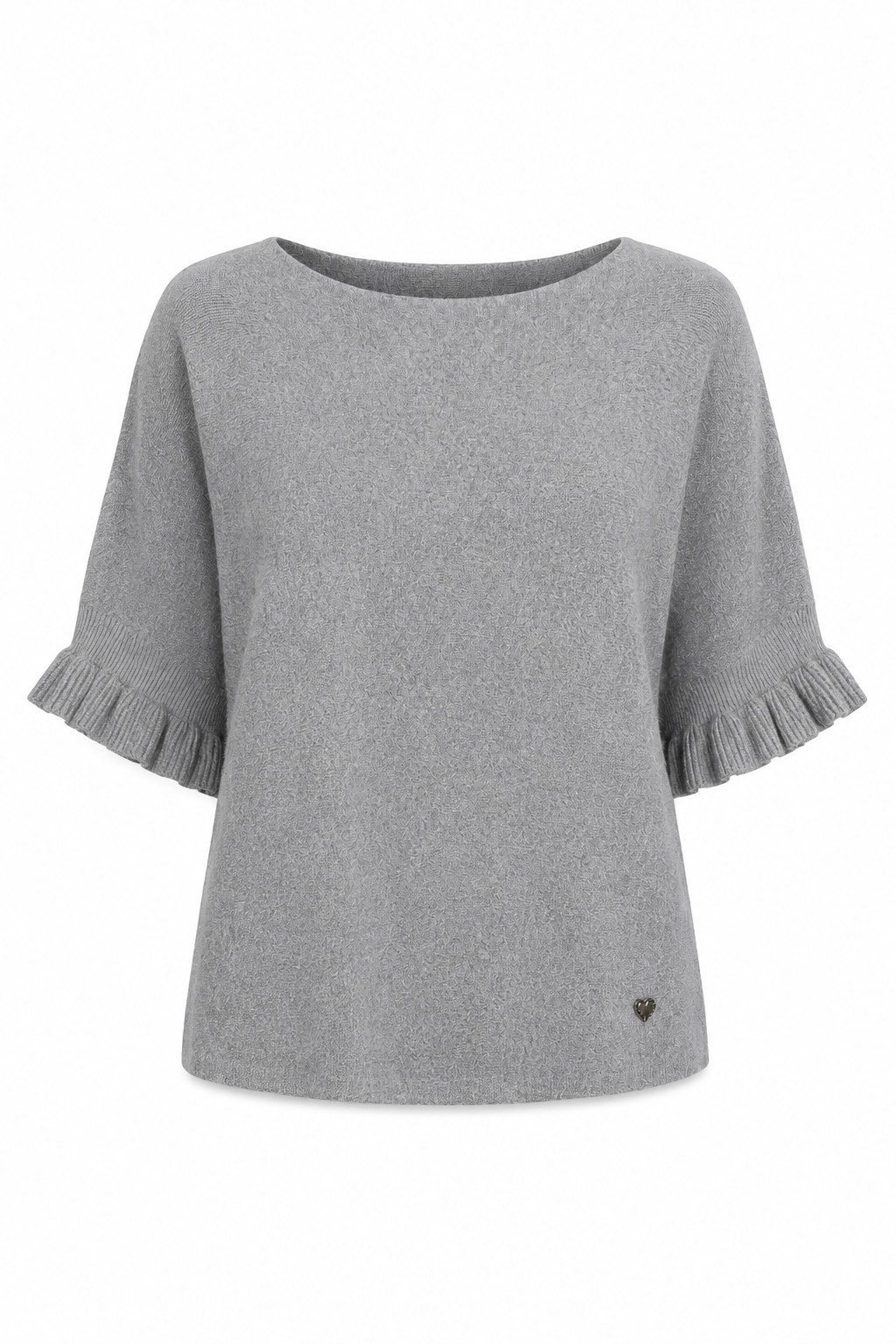 ITALY VIBES Strickpullover - Feinstrickpullover mit Rüschen für Damen ONE SIZE - passend für Größen S bis L