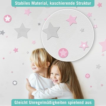 lovely label Wandsticker Sterne grau/rosa - Wandtattoo Kinderzimmer Mädchen