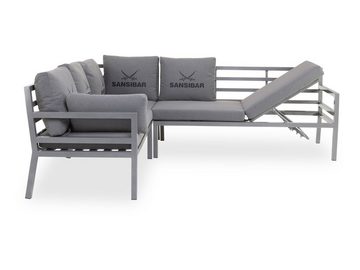 SANSIBAR Living Gartenlounge-Set Loungeecke SANSIBAR WITSUM (BB 200x250 cm) BB 200x250 cm grau