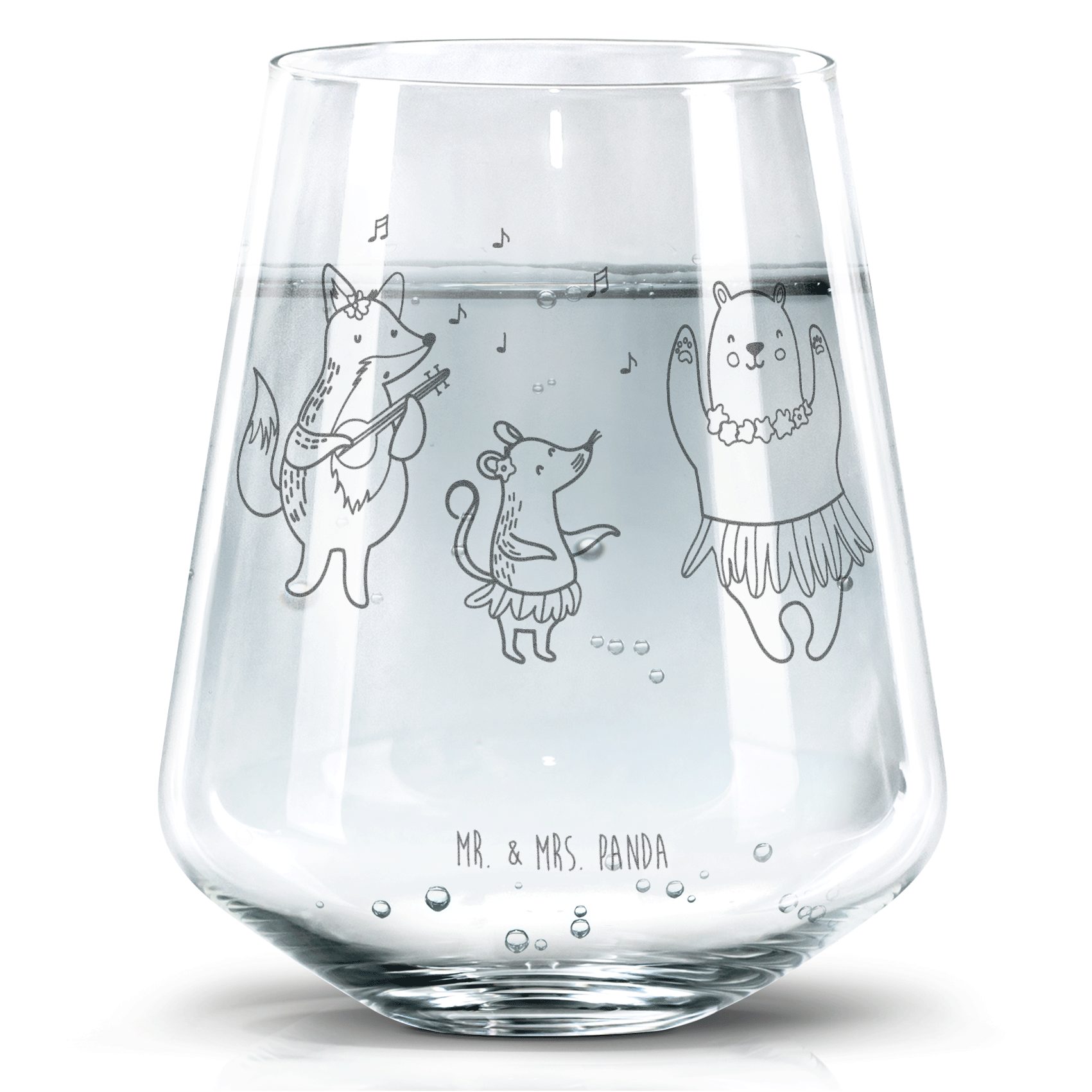 Mr. & Mrs. Panda Glas Waldtiere Aloha Transparent Geschenk, lustige