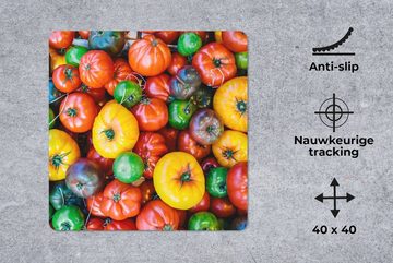 MuchoWow Gaming Mauspad Tomaten - Gemüse - Markt (1-St), Mousepad mit Rutschfester Unterseite, Gaming, 40x40 cm, XXL, Großes