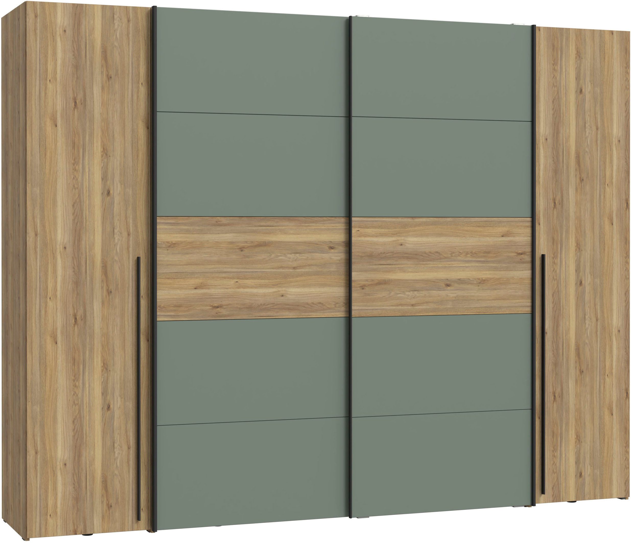 FORTE Dreh-/Schwebetürenschrank Narago, OTTOs Choice, TOPSELLER, mittlere Paneele farblich wechselbar (B/H/T ca. 270x210X61cm, Farbe Weiß auch mit Spiegeln erhältlich) gestalte die Schwebetüren einfarbig oder 2 farbig, Made in Europe