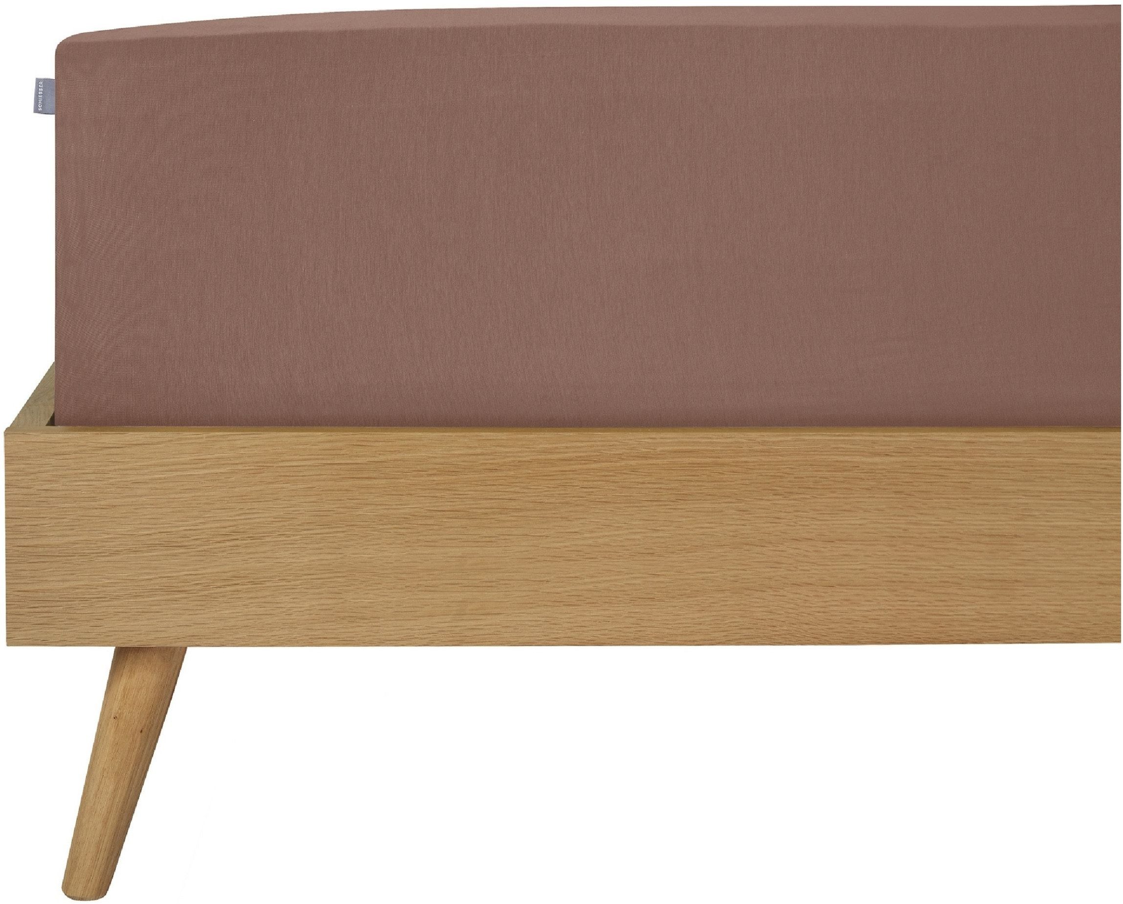 Schiesser Spannbettlaken Jessi aus 100% Baumwolle, Jersey, Gummizug: rundum, (1 Stück), für Matratzen bis zu 22 cm Höhe, OEKO-TEX® MADE IN GREEN