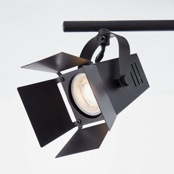 Lightbox Deckenleuchte, LED wechselbar, warmweiß, Deckenstrahler mit warmweißem Licht - Schwarzmatt - schwenkbare Köpfe