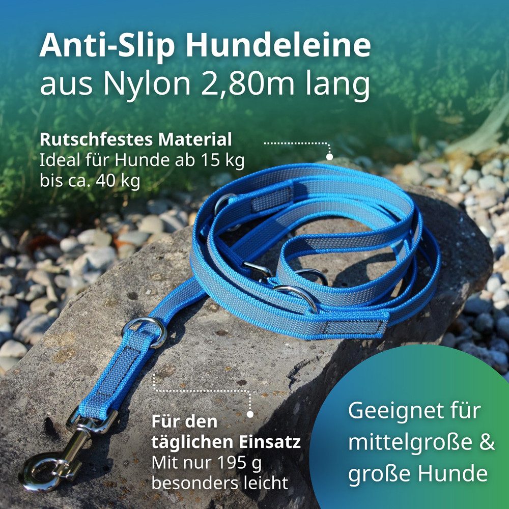 Activity4Dogs Hundeleine für große Hunde, Anti-Slip, 3 m lang, 4-fach verstellbar, TESTSIEGER, rutschfest, Nylon, sehr gut bei Regenwetter, Made in Germany