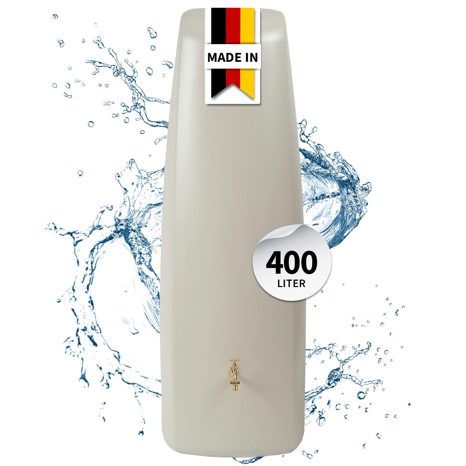 GARANTIA Regentonne ELEGANCE Wandtank 400 Liter sandbeige