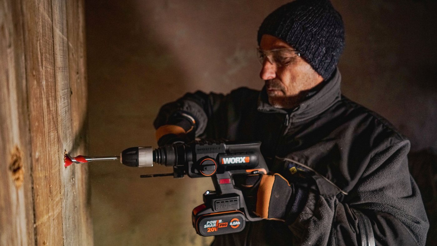 Thumbnail - Worx Akku-Bohrhammer NITRO WX381.9, max. 1350 U/min, Brushless-Motor, variable Drehzahlsteuerung, ohne Akku & Ladegerät